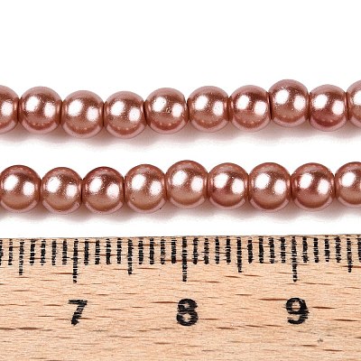 Baking Paint Pearlized Glass Pearl Round Bead Strands HY-Q003-4mm-50-A-1