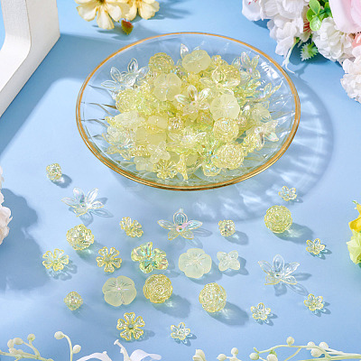 130Pcs 8 Styles Plating Acrylic Beads OACR-TA0004-51A-1