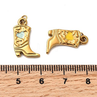 304 Stainless Steel Enamel Pendants STAS-B097-26G-03-1