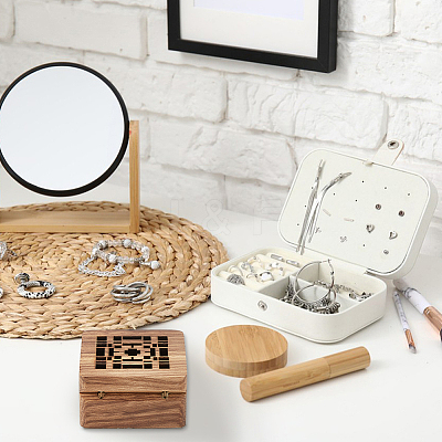 Hollow Wood Medal Storage Magnetic Boxes CON-WH0088-93C-01-1