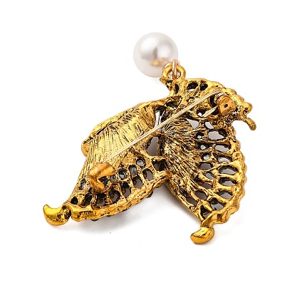 Butterfly Alloy Rhinestone Brooches JEWB-I034-35AG-02-1