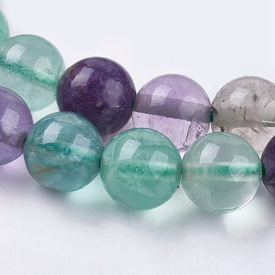 Natural Fluorite Bead Strands G-E468-F01-8mm-1