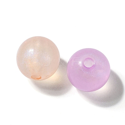 Rainbow Iridescent Plating Acrylic Beads MACR-YW0002-19C-1