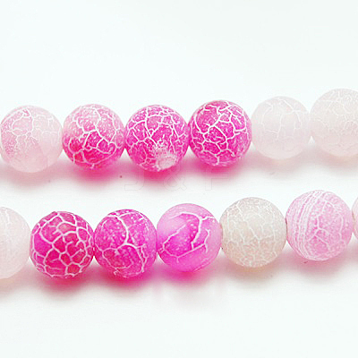 Natural Crackle Agate Beads Strands G-G055-6mm-M-1
