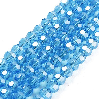 Electroplate Transparent Glass Beads Strands LS-EGLA-A035-T6mm-A08-1