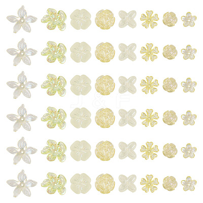 130Pcs 8 Styles Plating Acrylic Beads OACR-TA0004-51A-1
