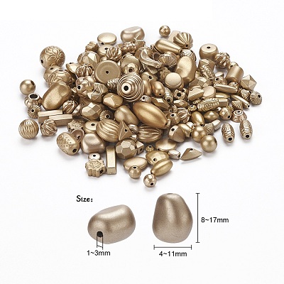 Plated Acrylic Beads MACR-YW0001-29G-1
