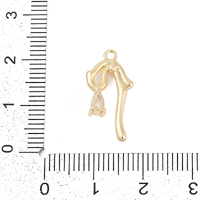 Brass Micro Pave Cubic Zirconia Pendants ZIRC-P122-05C-G01-1