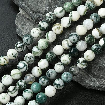 Natural Tree Agate Beads Strands X-G-K194-8mm-02-1