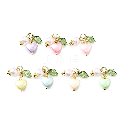 Imitation Pearl Acrylic Pendants PALLOY-JF04028-1