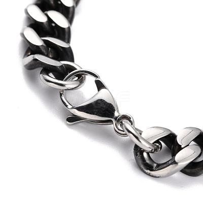 304 Stainless Steel Curb Chain Bracelets Link Bracelets BJEW-H524-04AS-1