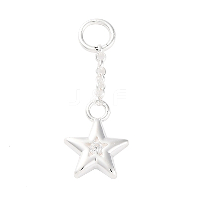 925 Sterling Silver Clear Cubic Zirconia Tassel Pendants STER-A032-04A-S-1
