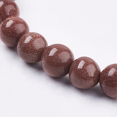 Synthetic Goldstone Bead Strands G-R193-04-8mm-1