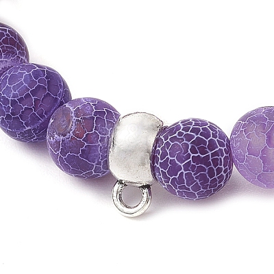 Natural Weathered Agate Beads Stretch Bracelets for Women BJEW-JB11412-02-1