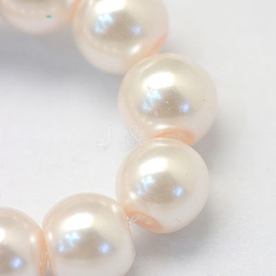 Baking Paint Pearlized Glass Pearl Round Bead Strands HY-Q003-10mm-41-1
