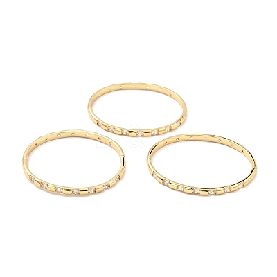 Clear Cubic Zirconia Hinged Bangle for Women BJEW-G643-02G-1
