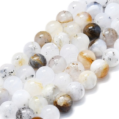 Natural White African Opal Beads Strands G-K245-A18-04-1