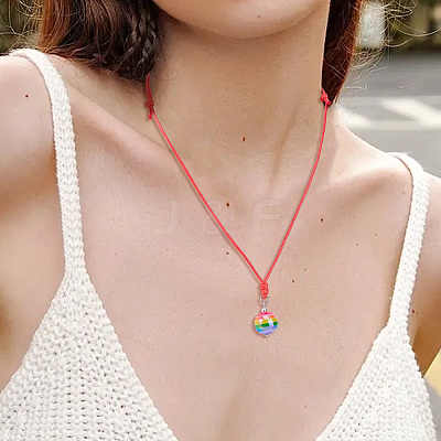 40Pcs Pride UV Plating Rainbow Iridescent Acrylic European Beads MACR-SC0002-66-1