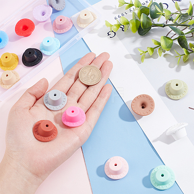 19Pcs 19 Colors Silicone Beads SIL-AR0001-05-1