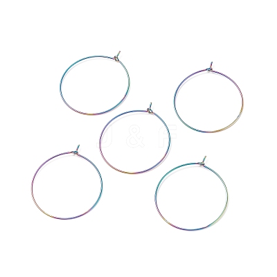 Ion Plating(IP) 316 Surgical Stainless Steel Hoop Earrings Findings STAS-F149-32M-A-1