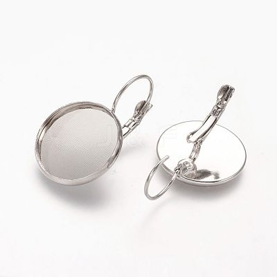 Brass Leverback Earring Findings X-KK-H024-P-1