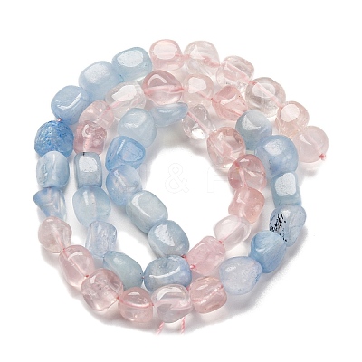 Natural Aquamarine & Rose Quartz Beads Strands G-L610-B04-B01-1