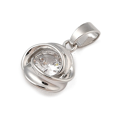 Brass Micro Pave Cubic Zirconia Pendants KK-U041-02P-01-1
