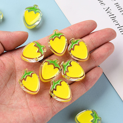 Transparent Enamel Acrylic Beads TACR-S155-003H-1
