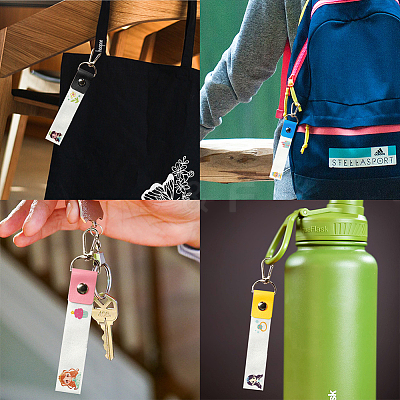 PU Leather & Cotton Name Marker Keychain AJEW-WH0514-019-1