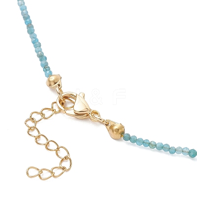 2Pcs 2 Colors Handmade Foil Lampwork Fish & Natural Apatite & Rhodonite Faceted Round Beaded Necklaces for Women NJEW-JN05536-1