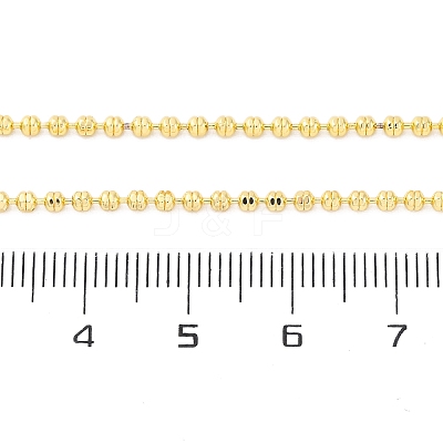 Brass Rondelle Link Chain Necklaces for Women NJEW-K282-04G-1