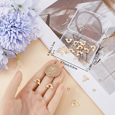 16Pcs Brass Rainbow Charms DIY-CN0002-82-1