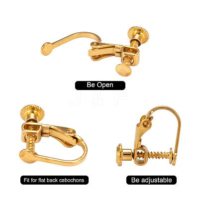 Brass Screw On Clip-on Earring Findings KK-L164-02G-1