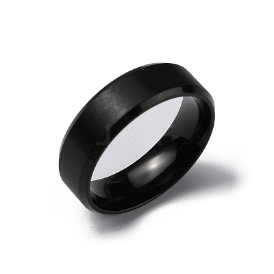 PVD Vacuum Plating Matte Style 304 Stainless Steel Wide Band Finger Rings for Women Men RJEW-WH0009-14B-EB-1
