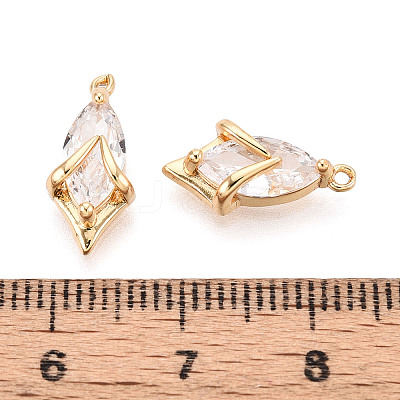 Brass Pave Cubic Zirconia Charms KK-N275-14A-G-1