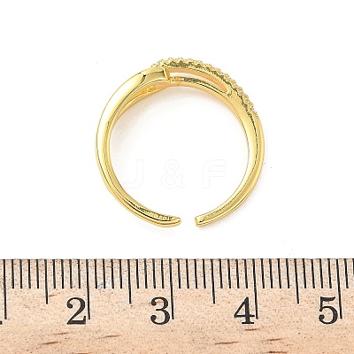 Brass Micro Pave Cubic Zirconia Finger Rings RJEW-H258-07G-1