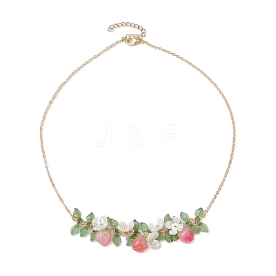 Epoxy Resin & Acrylic Pendant Necklace NJEW-TA00162-1