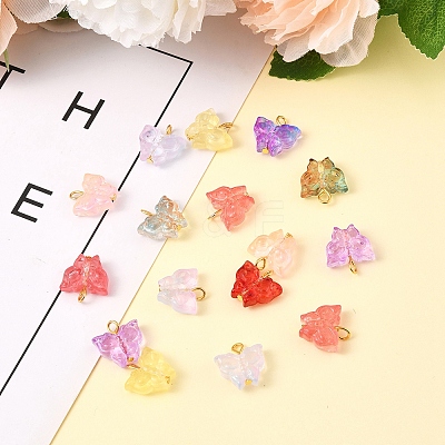 50Pcs Glass Pendants PALLOY-FS00015-1