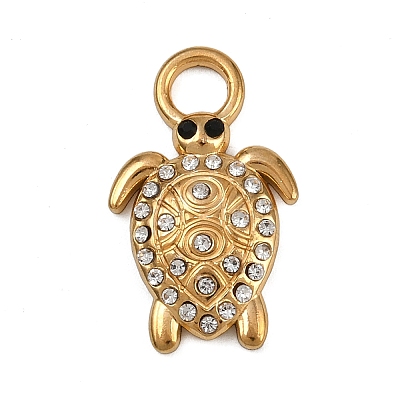 304 Stainless Steel with Rhinestone Pendants STAS-G363-06G-1
