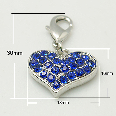Alloy Rhinestone Pendants RB-C1386-A05P-1
