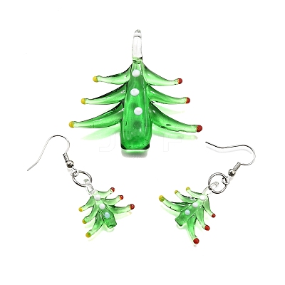 Christmas Handmade Lampwork Jewelry Sets SJEW-G076-01P-1