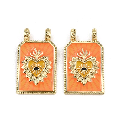 Brass Enamel Pendants KK-B157-28B-G-1