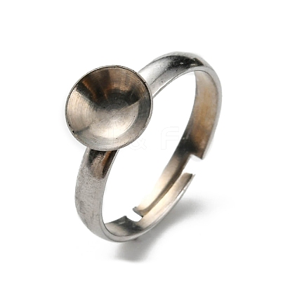 Tarnish Resistant Adjustable 304 Stainless Steel Finger Rings Components STAS-E163-97P-1