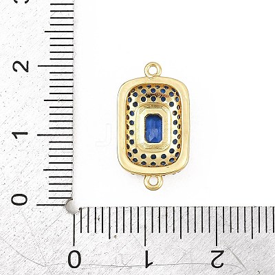 Brass Micro Pave Cubic Zirconia Connector Charms CU-CBAAB9C-01G-04-1