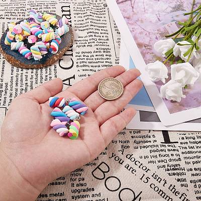 52Pcs 13 Colors Handmade Polymer Clay Charms CLAY-SZ0001-35-1