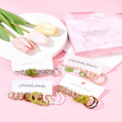 5 Sets 5 Colors Alloy Hoop Earring Sets EJEW-FS0001-23A-1