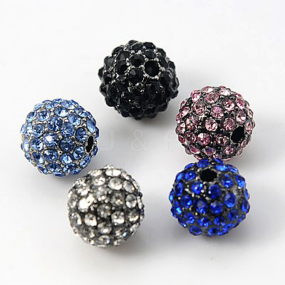 Alloy Rhinestone Beads RB-A034-10mm-B-1