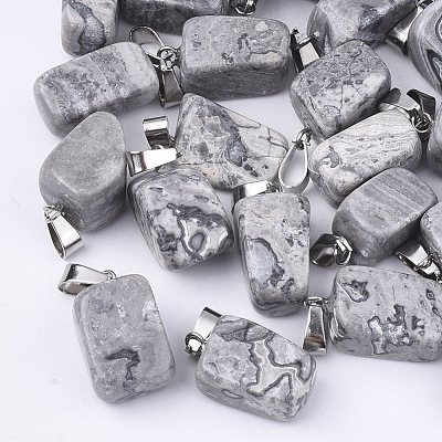 Natural Crazy Agate Pendants G-Q996-25-1