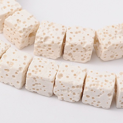 Synthetic Lava Rock Bead Strands G-N0104-8mm-11-1
