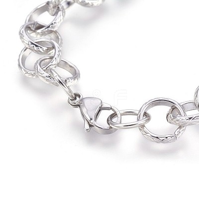 Tarnish Resistant 304 Stainless Steel Rolo Chain Bracelets BJEW-P237-19P-1